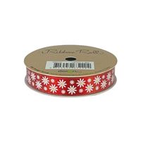 Ribbon Roll 15mm X 3m Red With White Flowers