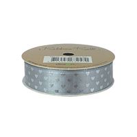 Ribbon Roll 20mm X 3m Silver Hearts