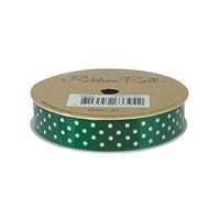 Ribbon Roll 15mm X 3m Dark Green Spots