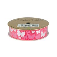 Ribbon Roll 20mm X 3m Pink Butterfly