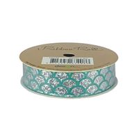 Ribbon Roll 20mm X 3m Aqua Mermaid Scales