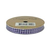 Ribbon Roll 10mm X 3m Purple Gingham
