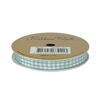 Ribbon Roll 10mm X 3m Light Blue Gingham
