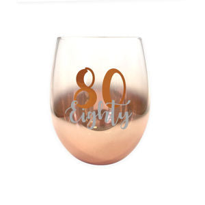 Stemless Rose Gold Ombre 80/Eighty Glass