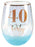 Stemless Blue Glitter 40/Forty Glass