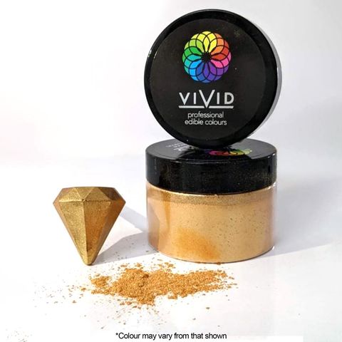 Vivid Shimmer Warm Gold Edible Metallic Dust 50 Grams