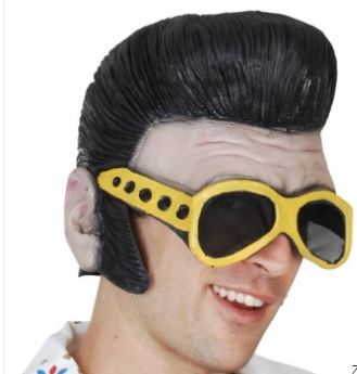 Elvis Latex Headpiece With Glasses