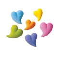 Edible Teardrop Heart Assorted Colours 6 Pack