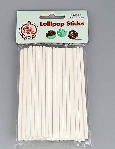 4 Inch Lollipop Sticks White Pack Of 50
