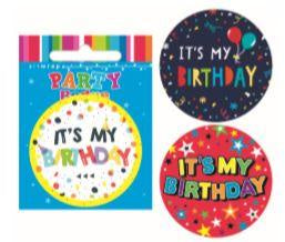Badges Assorted General Birthday Small