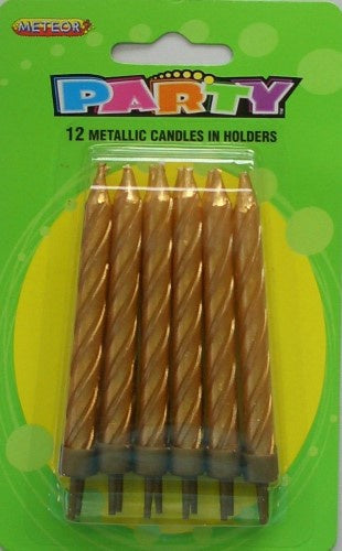 Candles Gold Metallic 12 Pack