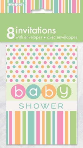 Baby Shower Invitations 8 Sheets