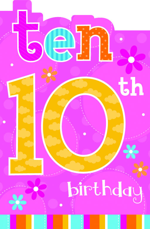 10th Birthday Card Flowers