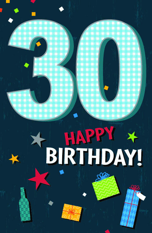 CARD BIRTHDAY AGE 30 MALE ICONS