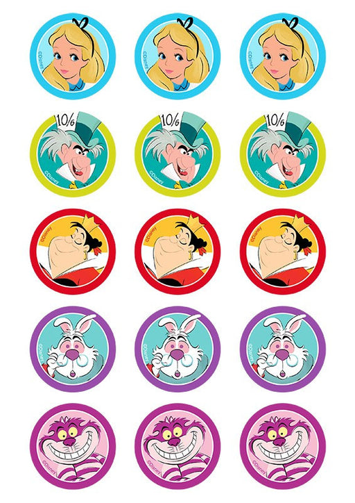 Alice In Wonderland Cupcake Edible Image Sheet