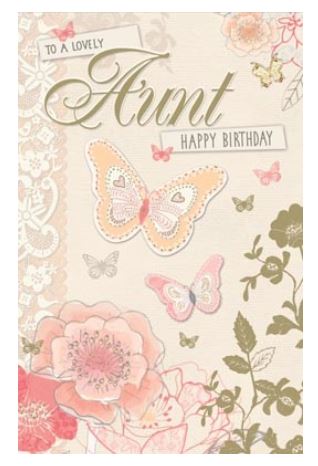"To A Lovely Aunt, Happy Birthday" Card