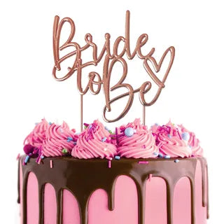 Bride To Be Metal Cake Topper - Rose Gold