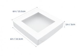Biscuit Box 6x6x1 Inches With Partial Clear Lid