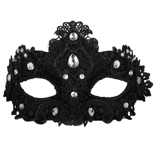 Crystal Lace Black Eye Mask