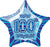 Foil Glitz Star Balloon Blue - Happy 100th Birthday 20"50.8cm