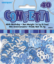 Glitz Blue Scatter  Confetti - 40th