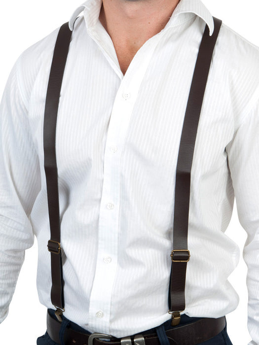 Braces Leather Look - Brown