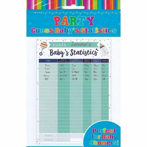 Guess Baby's Statistics Game Sheet
