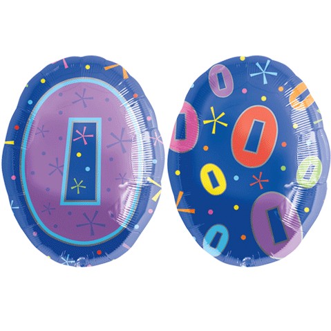 Jr. Shape 18" / 46cm Foil Balloon Number 0