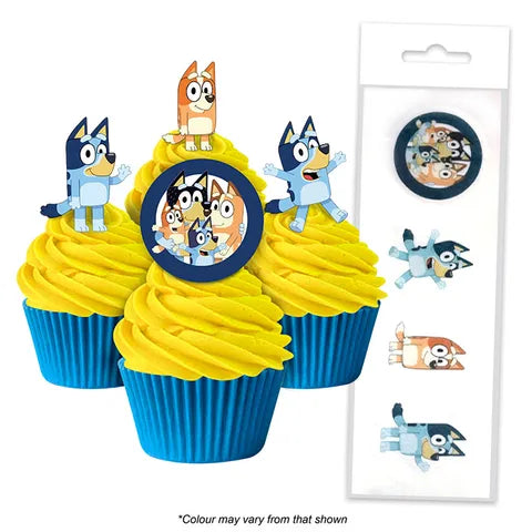 Bluey Edible Wafer Cupcake Toppers 16 Piece Pack