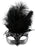 Carmela Black & Silver With Feathers Eye Mask