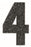 Cake Topper Glitter Black Number 4