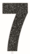 Cake Topper Glitter Black Number 7