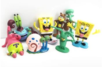 Spongebob Figurine Cake Topper Set of 8pcs