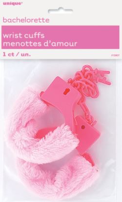 Pink Fluffy Bride To Be Wristcuffs