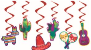 HANGING DECORATIONS FIESTA 6 PACK