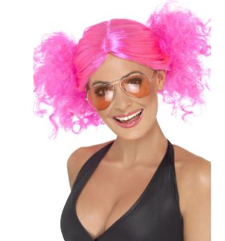 Pink 80's Bunches Wig
