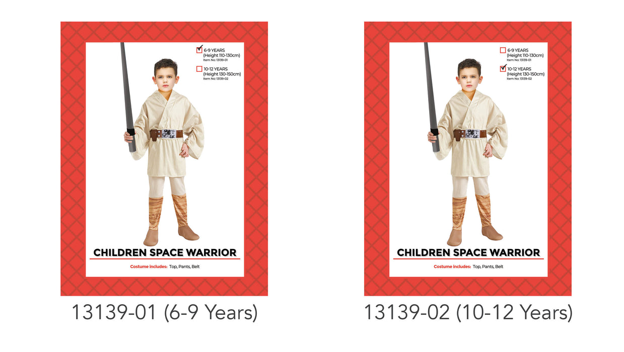 Children's Space Warrior Costume 6-9 Years