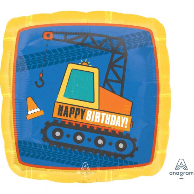 Construction Happy Birthday Foil 45cm