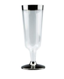 Deluxe Champagne Glass With Silver Trim