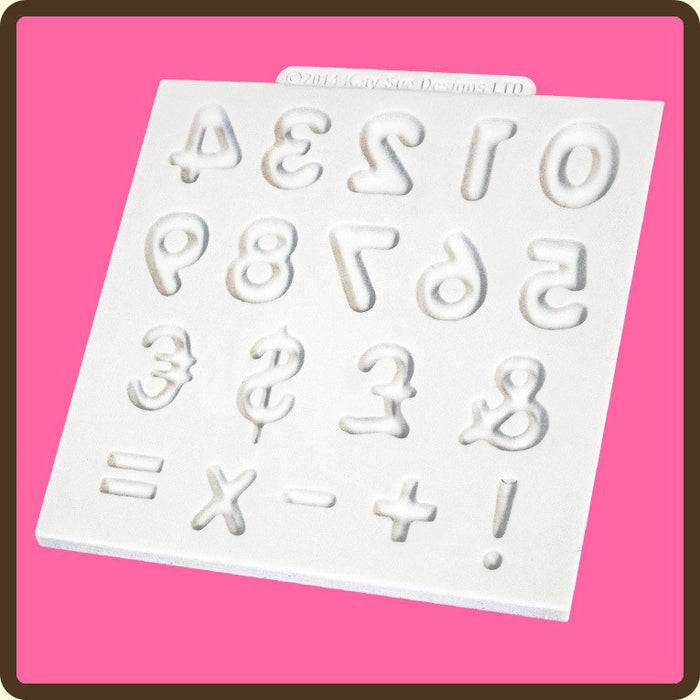 Domed Numbers Design Mat Mould By Katy Sue