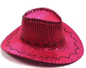 Deluxe Sequin Cowboy Hat - Pink