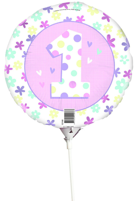 Foil 1St Bday Girl 22Cm