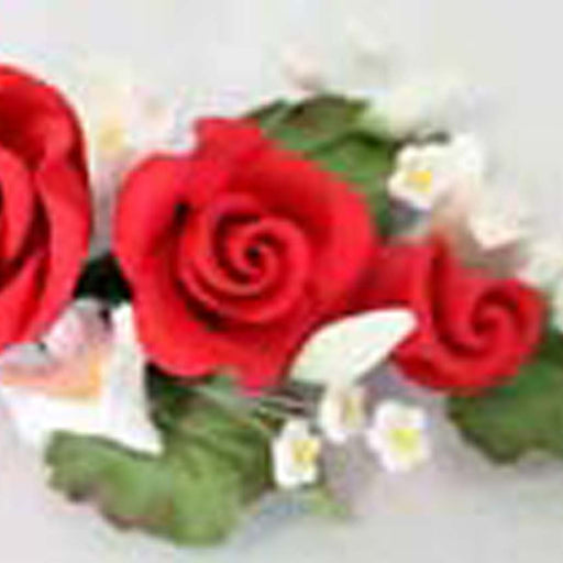 Rose Spray Red (4) - Sugar Flowers