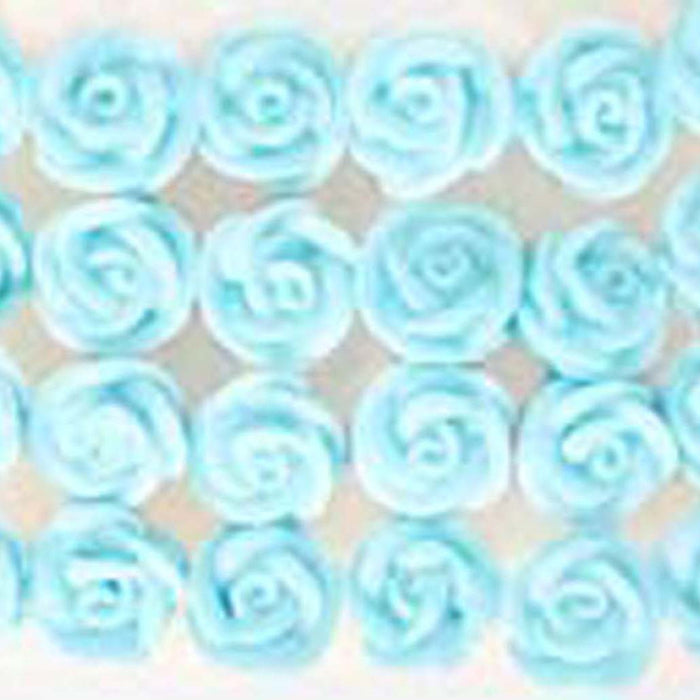 Small Swirl Rose Sugar Flowers (128) Blue