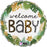 "Welcome Baby" Jungle Theme Holographic 18" Foil Balloon