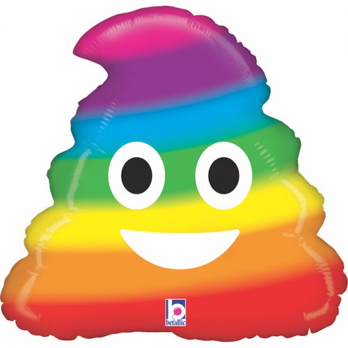 Emoji Rainbow Poo 18" Foil Balloon