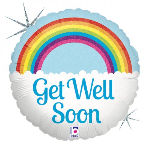 Get Well Soon Rainbow Holographic 18"