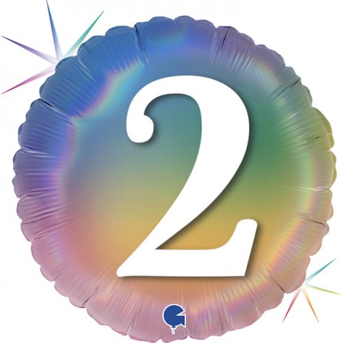 Holographic Pastel Rainbow Foil Balloon 18" 45cm