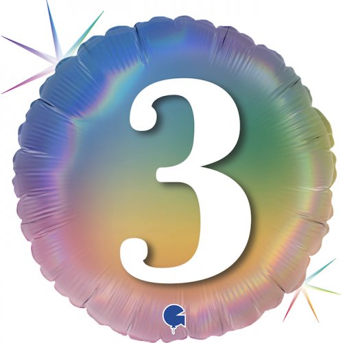 Holographic Pastel Rainbow Foil Balloon 18" 45cm