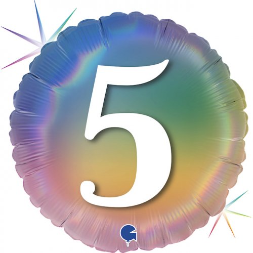 Holographic Pastel Rainbow Foil Balloon 18" 45cm